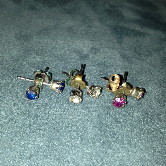 Bundle of 3 Small Rhinestone Studs