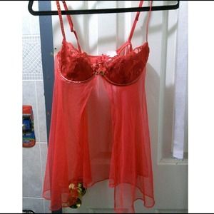 Red Victoria's Secret Lingerie 36C