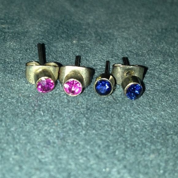 Bundle of 2 Tiny Rhinestone Earrings