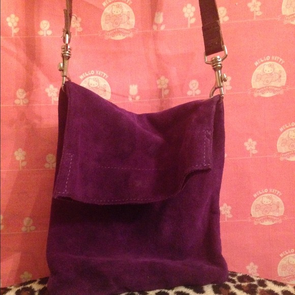 Purple suede crossbody