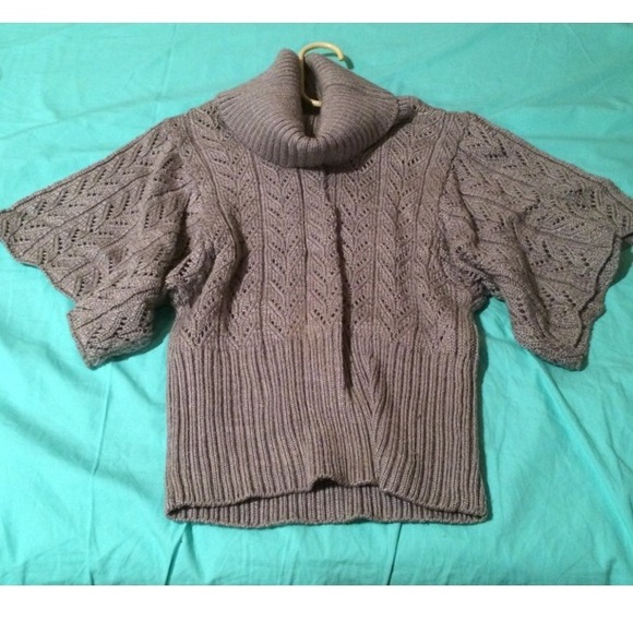 Turtleneck Loose Stitched Grey Sweater