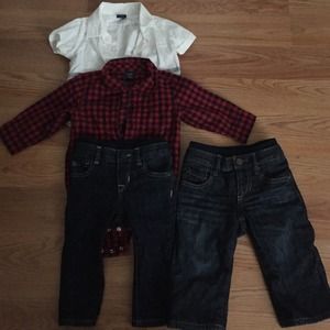 SOLD!!!! Baby dress shirts and two jeans