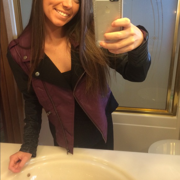 Black faux leather jacket