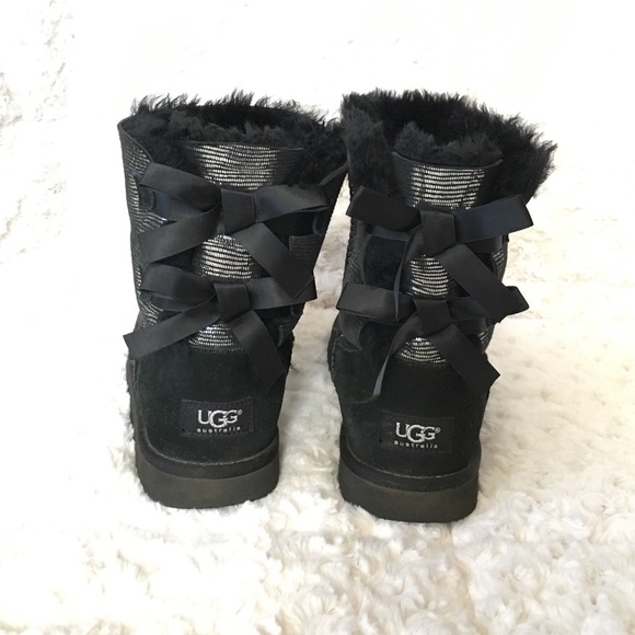 UGG Shoes - Bailey Bow Lizard Black Uggs
