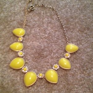 Jcrew neon yellow statement necklace