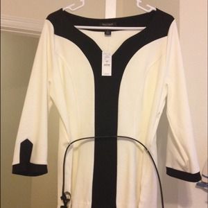 White House black market colorblock Ponte top NWT