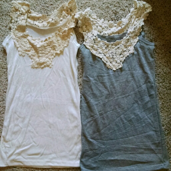 Two crochet tank tops