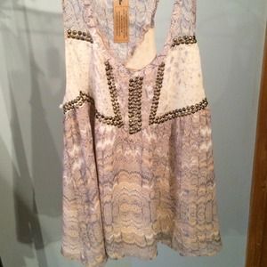 flowy embellished top NEVER WORN