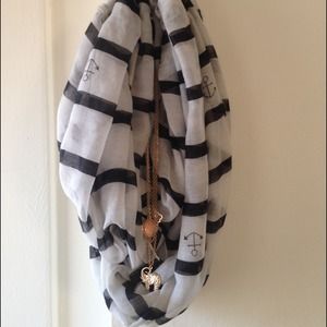 Nautical anchors striped infinity scarf