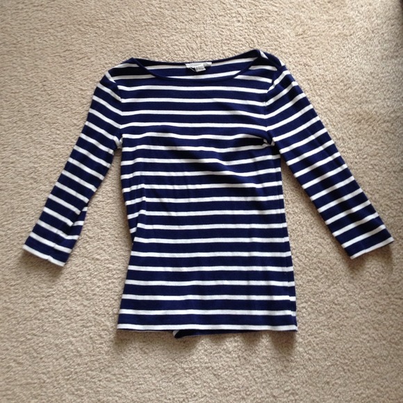 Forever 21 Navy and White Striped Tee