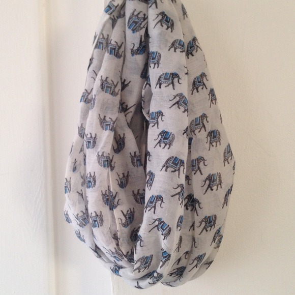 Boho elephants print infinity scarf