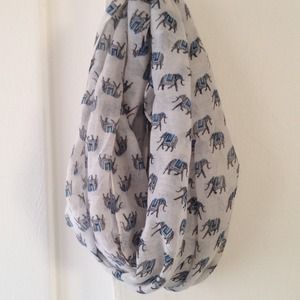 Boho elephants print infinity scarf