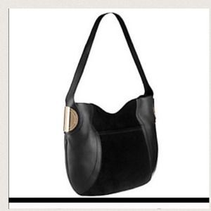 B. Makowsky Black suede hobo