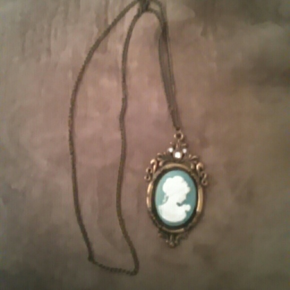 Vintage woman with baby necklace