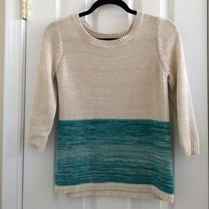Pandemonium blue and cream colored sweater