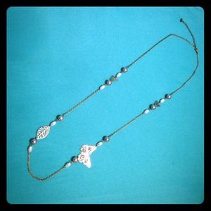 Long Gold butterfly necklace