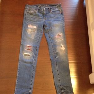 American Eagle distressed skinny jeans