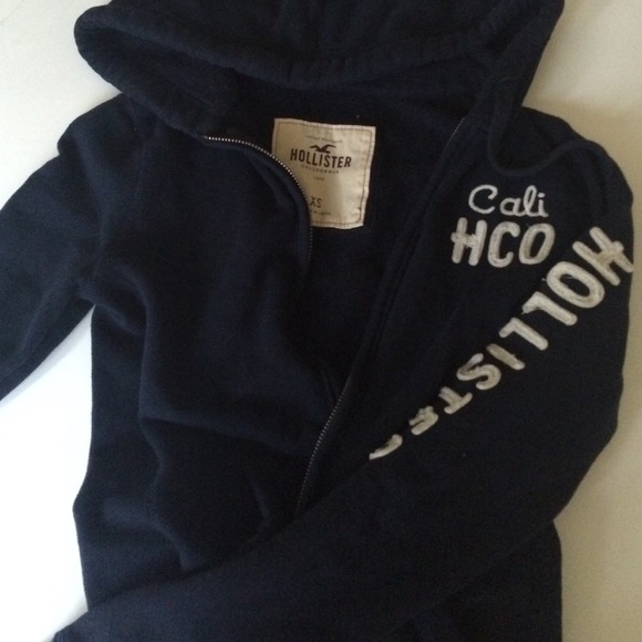 Navy blue Hollister zip up hoodie
