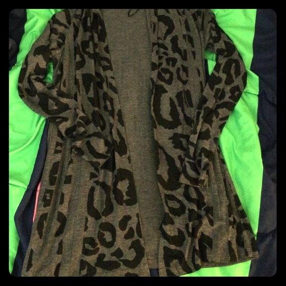 Black and gray patterned cardigan