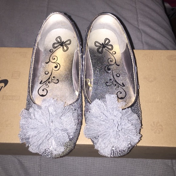 Silver Sequin Girls Flats