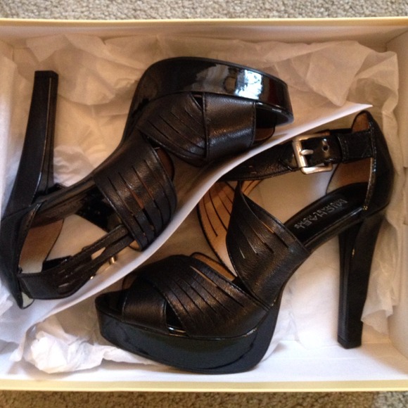 Michael Kors platform leather heeled sandals