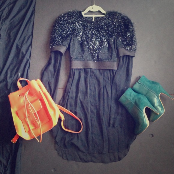 Alexander Wang Off Run Way Glitter Sheer Dress/Top