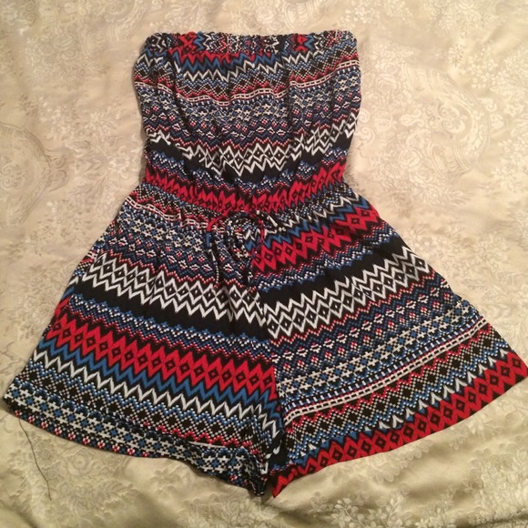 Multi-color romper size X-large.