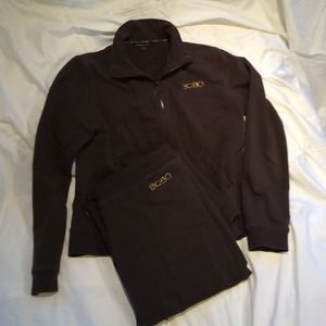 BCBG brown athletic pants & jacket set