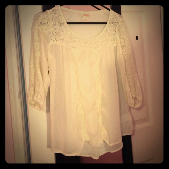 Half sleeve, Sheer, Partial crotchet top