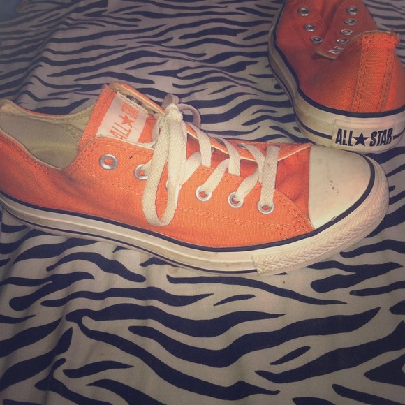 Bright orange Converse. Size 9 Women's gently worn