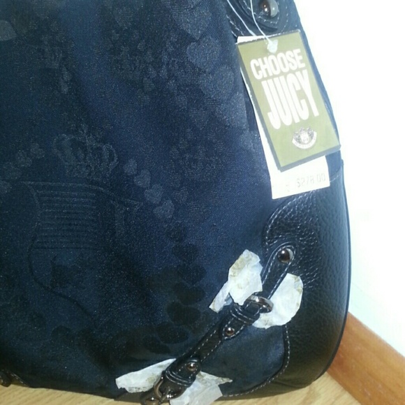 Juicy Couture NWT $278 Jacquard canvas  & leather - Picture 2 of 4