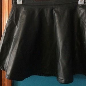 Faux leather skater skirt