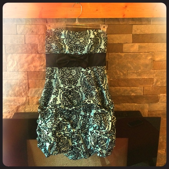 Light blue paisley party dress