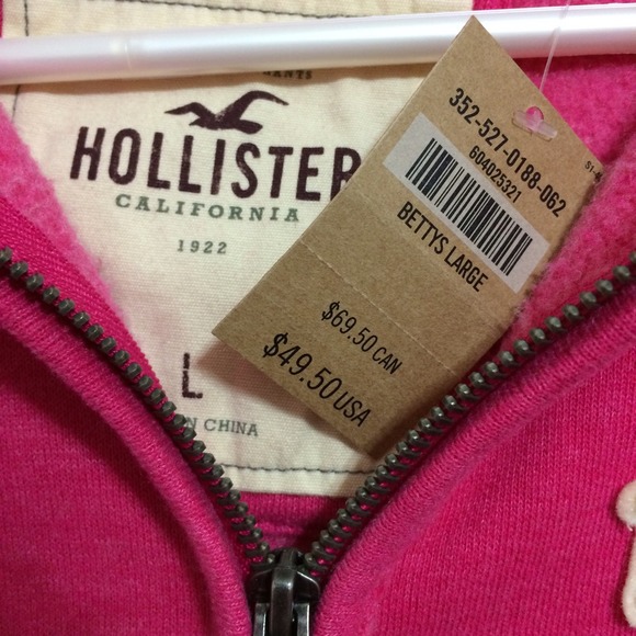 NWT Hot Pink Hollister Hooded Sweater - Picture 4 of 4