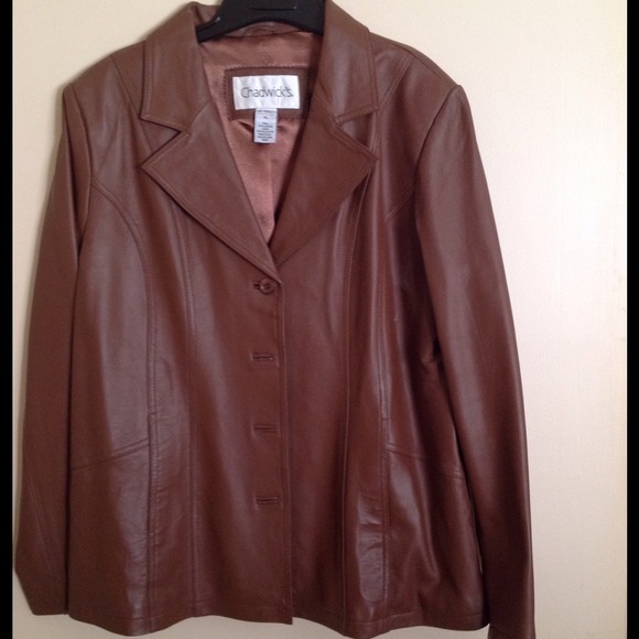 Cognac Leather Blazer