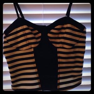 Striped Bustier Crop Top