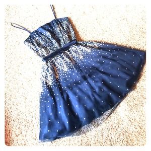 Navy blue and sparkle party dress