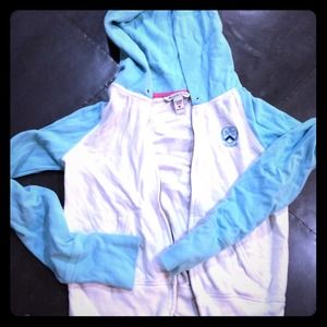 Blue and white hoodie