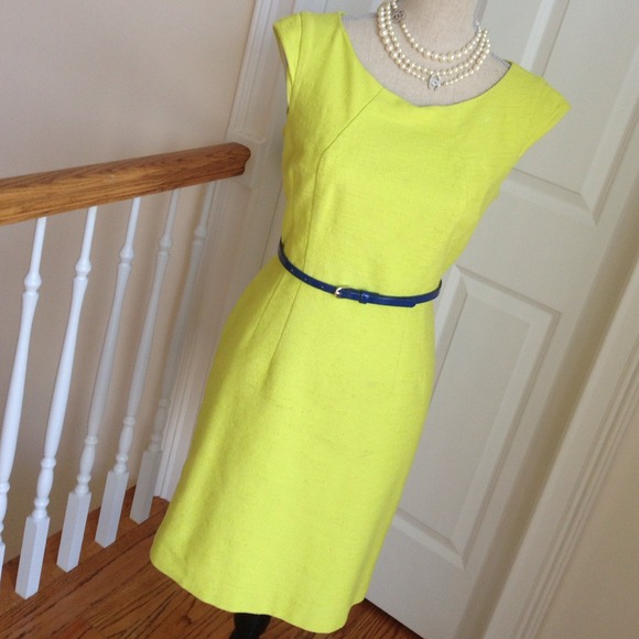 Ann Taylor chartreuse shift dress