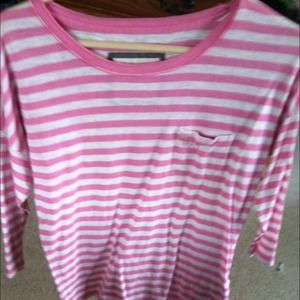 Pink and white striped top. Small.