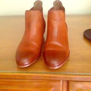 Camel color ankle boots