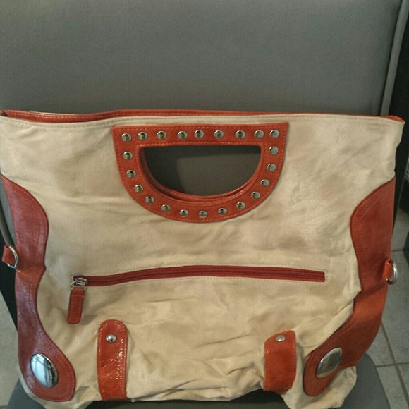 Orange & Cream Handbag - Picture 2 of 3