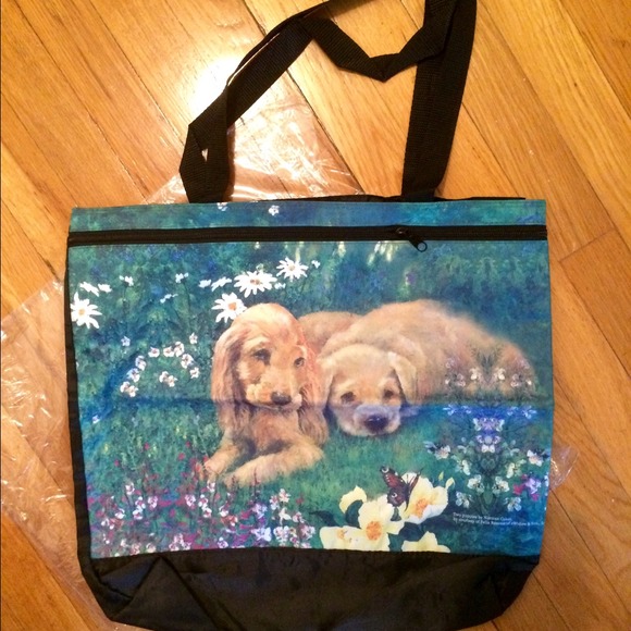 Puppy painting mesh/ nylon carry on bag