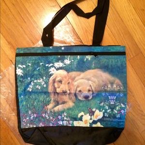 Puppy painting mesh/ nylon carry on bag