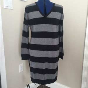 sweater dress black and gray