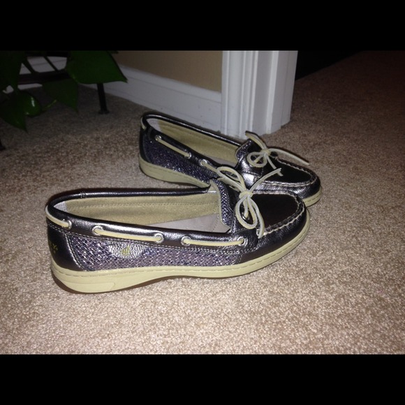 Sperry Angelfish purple/grey sparkle boat shoes