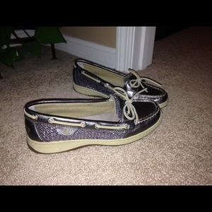 Sperry Angelfish purple/grey sparkle boat shoes
