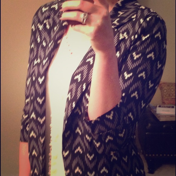 Patterned chiffon blazer