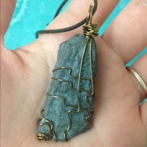 Wrapped stone necklace