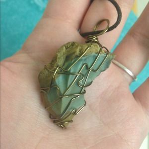 Wrapped stone necklace